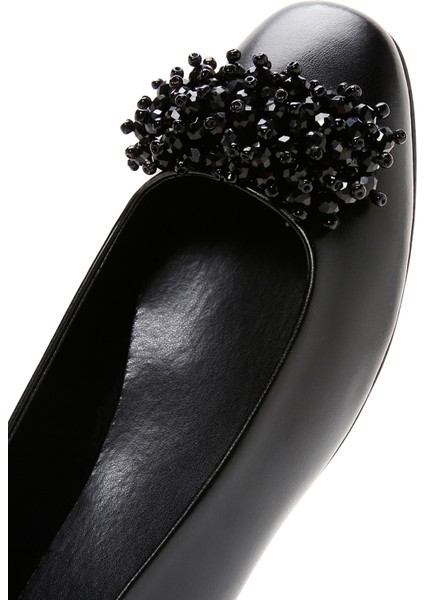 Kadın Siyah Taşlı Babet 25SFE400218