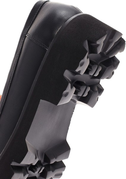 Flex Kadın Siyah Deri Maskülen Loafer 25SFD405018