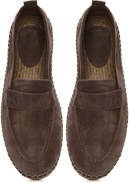 Erkek Vizon Süet Deri Espadril 25SFD770110