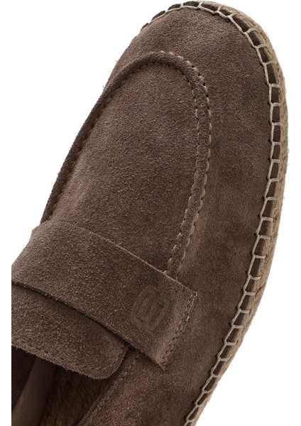 Erkek Vizon Süet Deri Espadril 25SFD770110