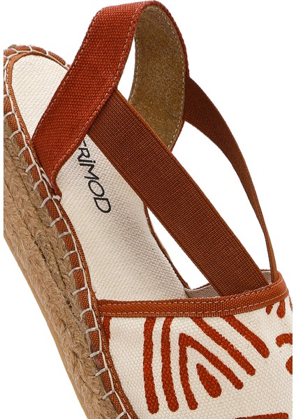 Kastamonu Taş Baskı Kadın Taba Desenli Espadril 25SFD20816F