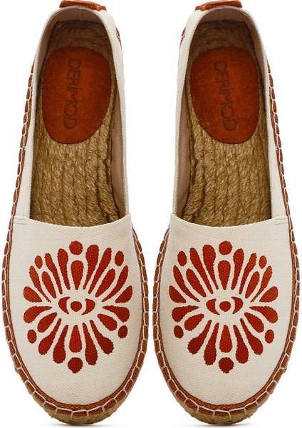 Kastamonu Taş Baskı Kadın Taba Desenli Espadril Terlik 25SFD20826F