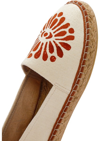 Kastamonu Taş Baskı Kadın Taba Desenli Espadril Terlik 25SFD20826F