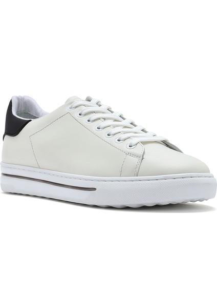 Erkek Beyaz Bağcıklı Deri Sneaker 25SFD650618