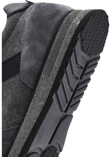 Erkek Gri Bağcıklı Deri Casual Sneaker 25SFD795114