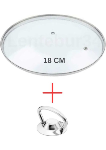 18 cm Cam Kapak ve Çelik Tepe, Tencere ve Tava Uyumlu, Şeffaf ve Dayanıklı Ürün