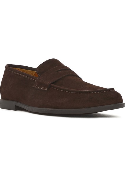 Erkek Kahverengi Süet Deri Loafer 25SFD790210