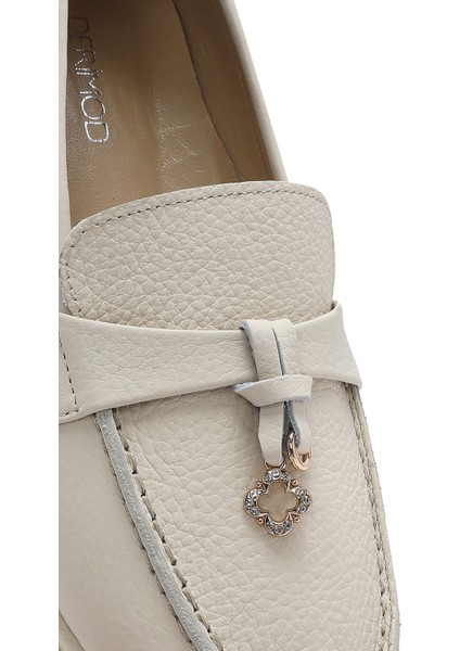 Kadın Bej Deri Comfort Loafer 25SFD1536FT