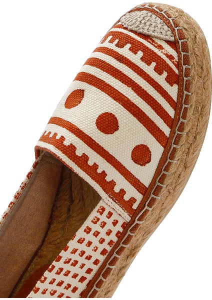 Kastamonu Taş Baskı Kadın Taba Desenli Espadril Terlik 25SFD20836F