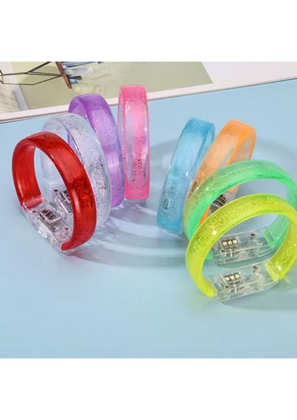 Baskı Yapılabilen Işıklı Pilli LED Bileklik 8 Farklı Renk 8 Adet 1,5 cm Genişlik Retro fiyatları