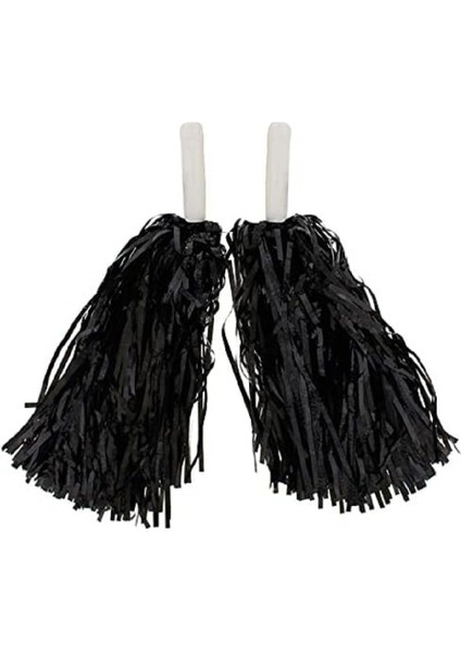 10 Çift( 20 Adet )Mat Siyah Renkli 23 Nisan Gösteri Ponponu