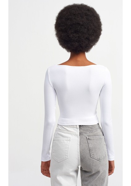 3700 Fitilli Uzun Kollu Top-Beyaz modelleri