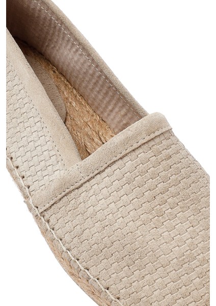 Erkek Bej Süet Deri Espadril 25SFD770214