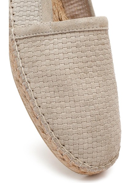 Erkek Bej Süet Deri Espadril 25SFD770214