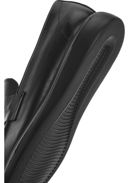 Erkek Siyah Deri Casual Loafer 25SFD790118