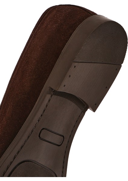 Erkek Kahverengi Süet Deri Loafer 25SFD790210