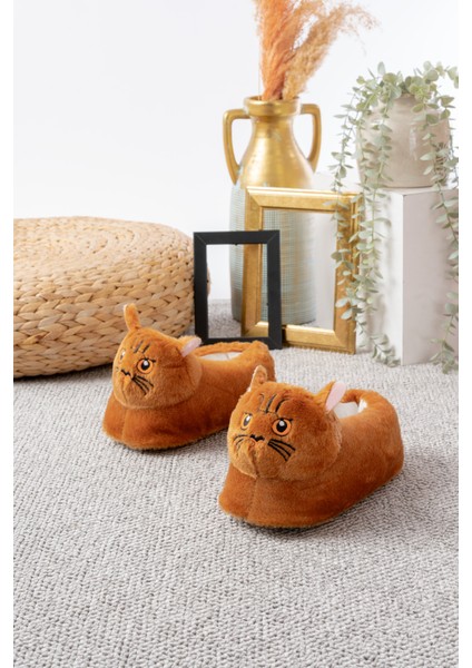 Kedi Figürlü Peluş Panduf Ev Pandufu Unisex fırsatları