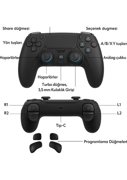 Ps-4 Için Kablosuz Kontrol Cihazı Çift Titreşimli Rgb LED Gamepad Joystick Yüksek Doğruluk Kontrol fiyatları