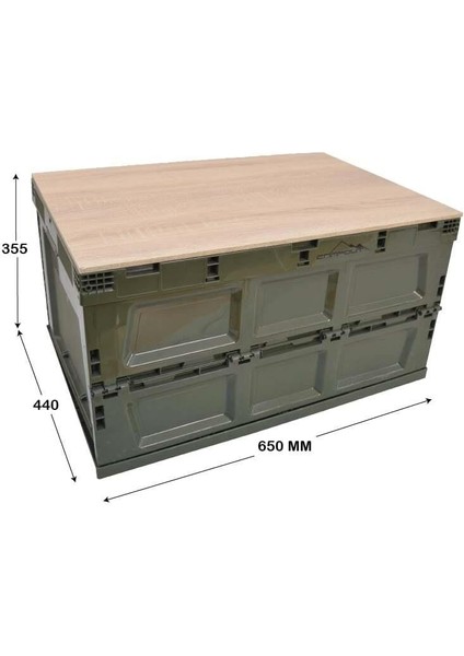 Campout Katlanır Kamp Kasası Ahşap Tablalı Büyük