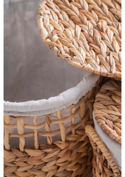 Soléa hasır 5 Li Kapaklı Sepet Seti modelleri