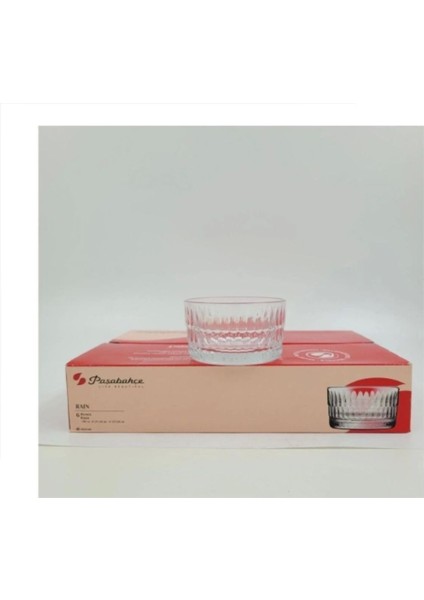 4'lü Turuncu Damla Desenli Cam Kase, 185 Cc, Orijinal Kutulu