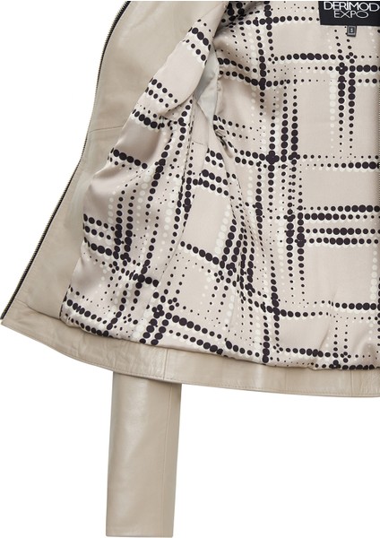 Taya Kadın Bej Kısa Deri Ceket 25SGE5301R3