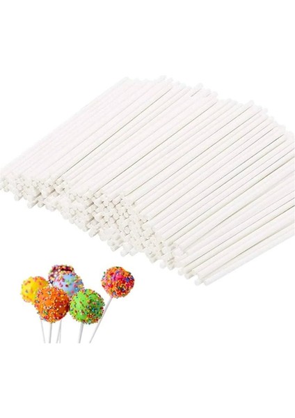 Beyaz Lolipop ve Cakepop Kek Çubuğu, 100 Adet, Renkli ve Dayanıklı Plastik Çubukler fiyatları