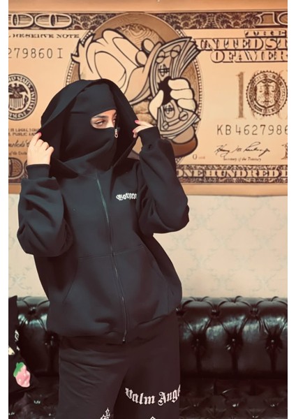 Siyah Gorgoroth Maskeli Kapüşonlu Unisex Hırka fırsatları