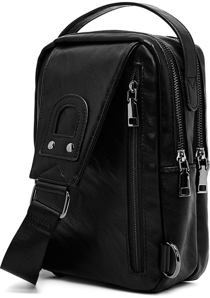 Erkek Siyah Mini Çapraz Çanta 25SBD300018