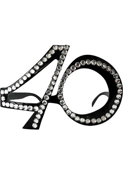 Taşlı Camsız 40 Yaş Parti Gözlüğü Siyah Renk 15X10 cm Retro fiyatları