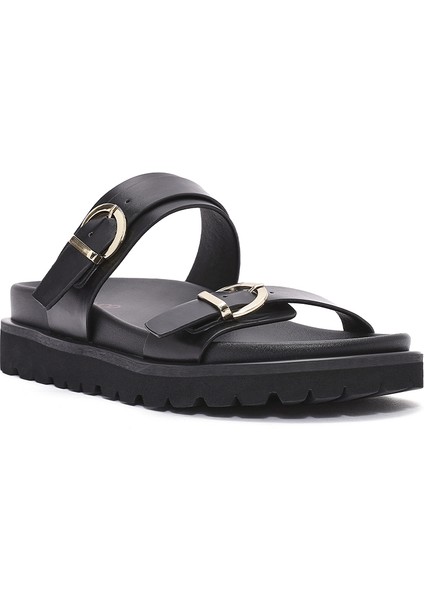 Kadın Siyah Çift Tokalı Terlik 25SFE401118