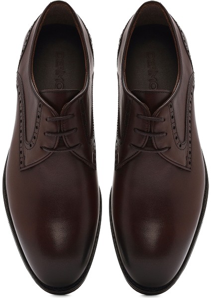 Erkek Kahverengi Bağcıklı Deri Klasik Ayakkabı 25SFD602018