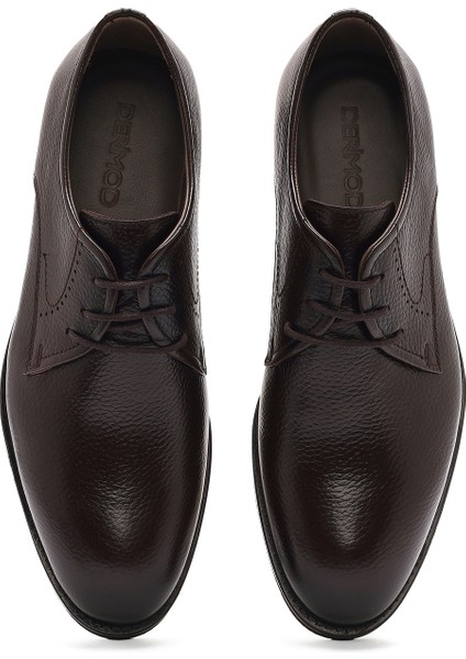 Erkek Kahverengi Bağcıklı Deri Klasik Ayakkabı 25SFD6019FT