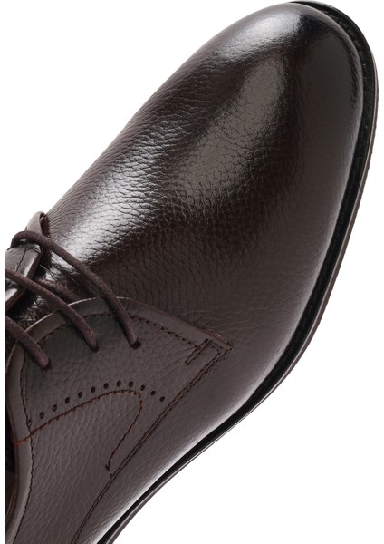 Erkek Kahverengi Bağcıklı Deri Klasik Ayakkabı 25SFD6019FT