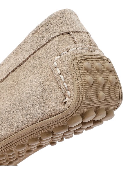 Erkek Bej Süet Deri Loafer 25SFD633110