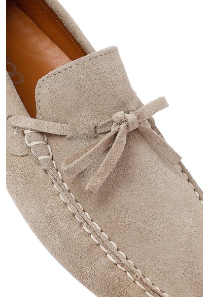 Erkek Bej Süet Deri Loafer 25SFD633110