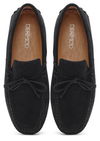 Erkek Siyah Süet Deri Loafer 25SFD633110