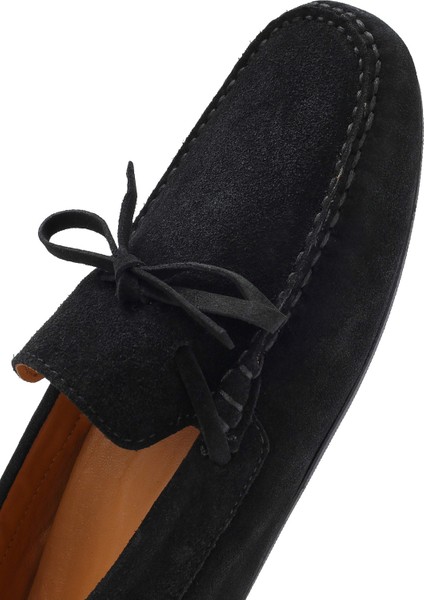 Erkek Siyah Süet Deri Loafer 25SFD633110