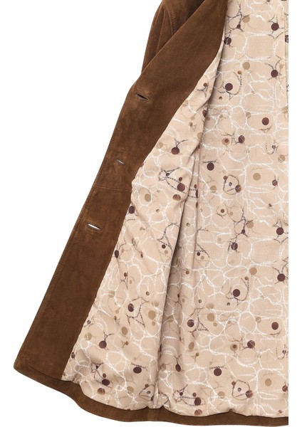 Pamela Kadın Kahverengi Süet Deri Kaban 25SGD53041B