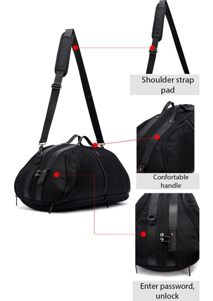 D-Pack Erkek Siyah Uzun Askılı Kumaş Seyahat Çantası 25SBD30356F