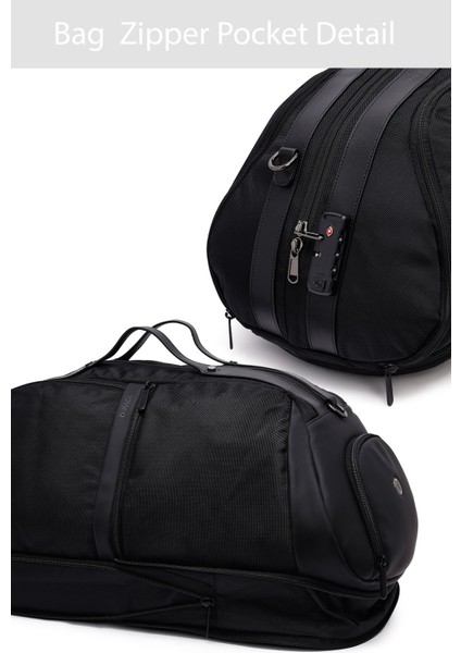 D-Pack Erkek Siyah Uzun Askılı Kumaş Seyahat Çantası 25SBD30356F
