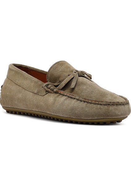 Erkek Haki Süet Deri Loafer 25SFD633110