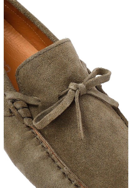 Erkek Haki Süet Deri Loafer 25SFD633110