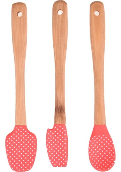 Kırmızı 3 Parça Spatula Seti, Mutfağınıza Şıklık Katacak.
