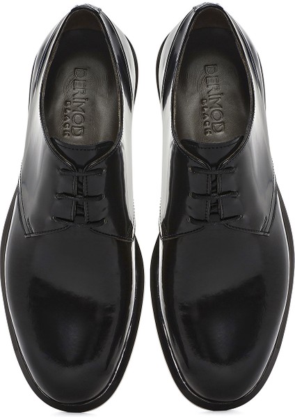 Erkek Siyah Bağcıklı Deri Klasik Ayakkabı 25SFD601622