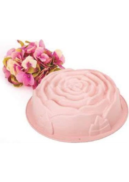 Pembe Silikon Gül Şekilli Kek Kalıbı, Pratik ve Şık Mutfak Gereci