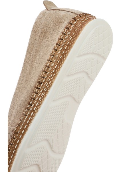 Kadın Bej Süet Deri Comfort Loafer 25SFD500510