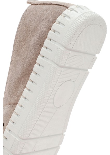 Kadın Bej Süet Deri Comfort Loafer 25SFD500410