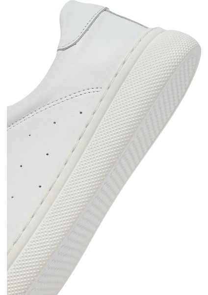 Kadın Beyaz Bağcıklı Deri Sneaker 25SFD500718