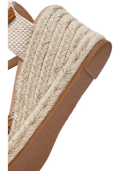 Kadın Taba Bilekten Tokalı Dolgu Topuklu Espadril 25SFE40186F